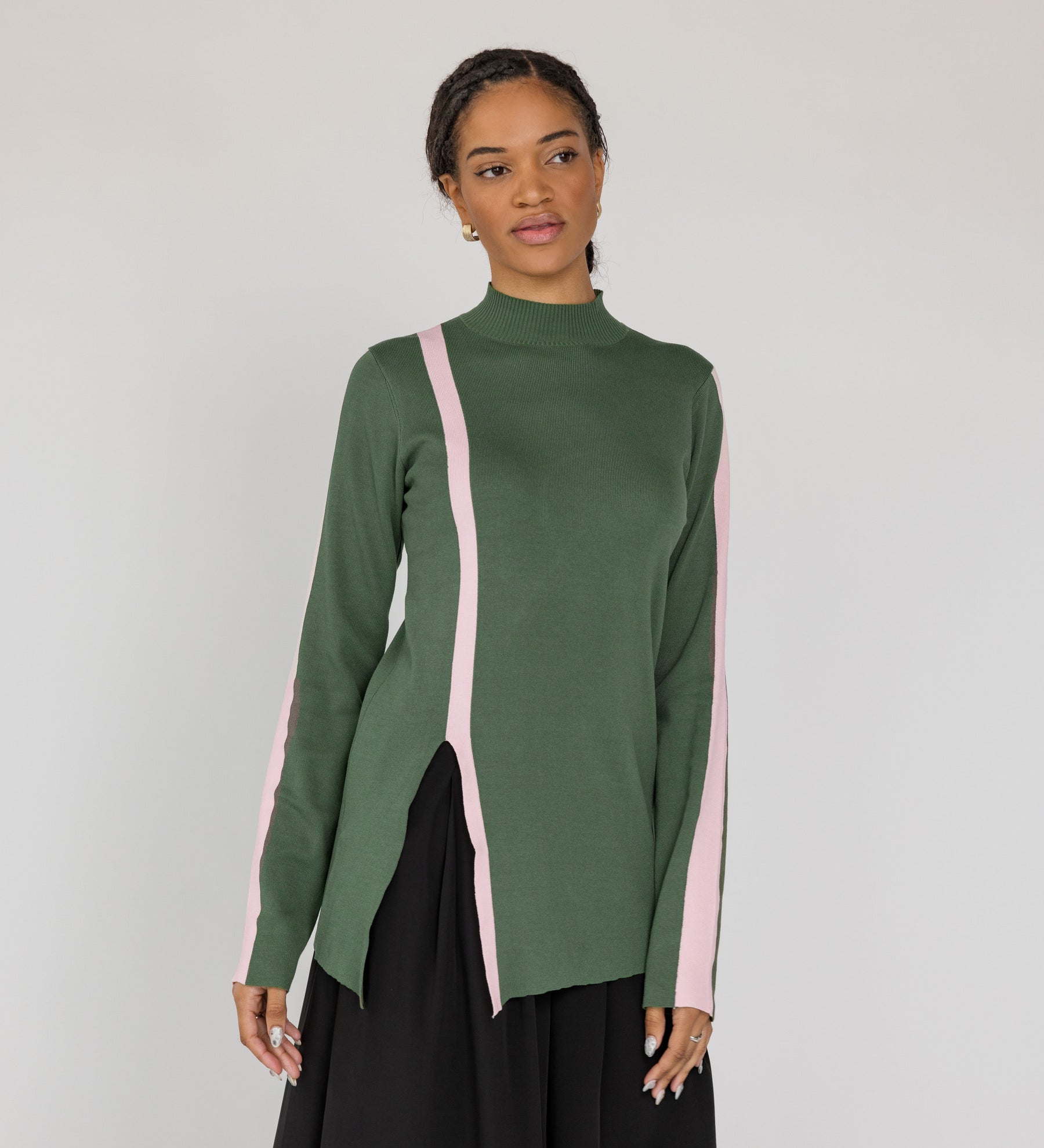 Sport Stripe Top Olive