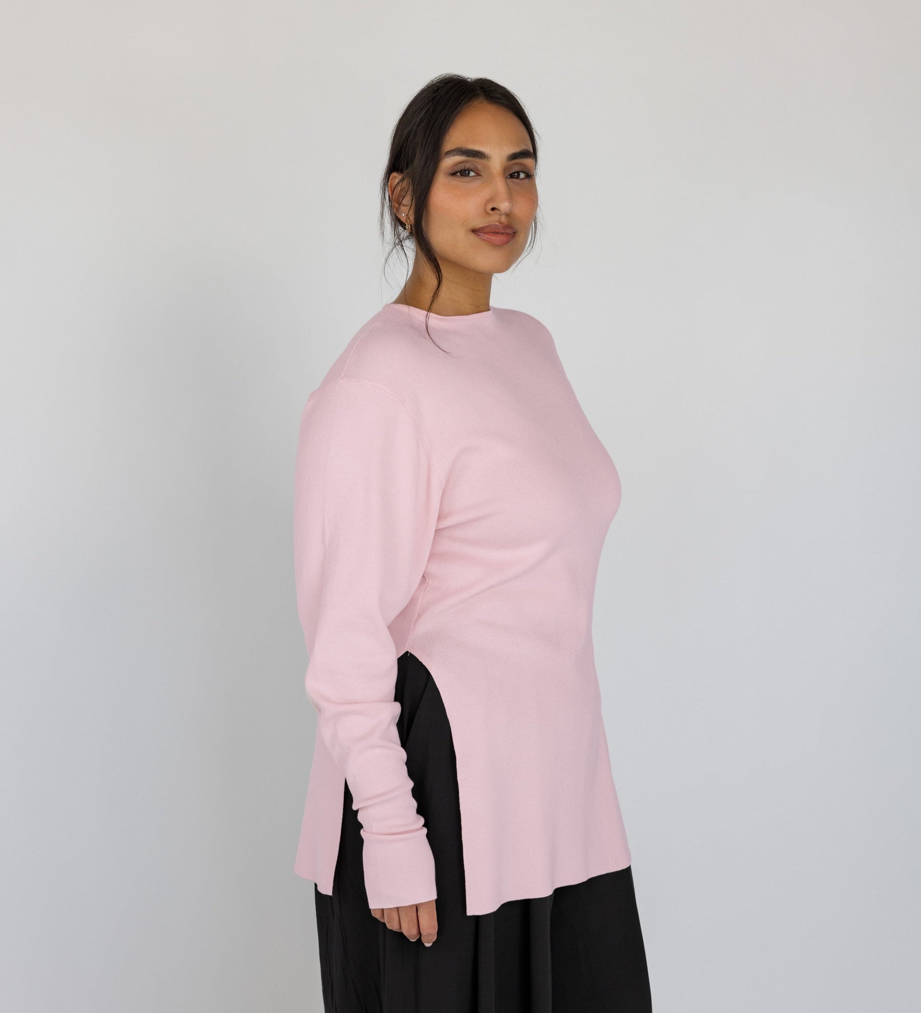 Side Slit Top Pink