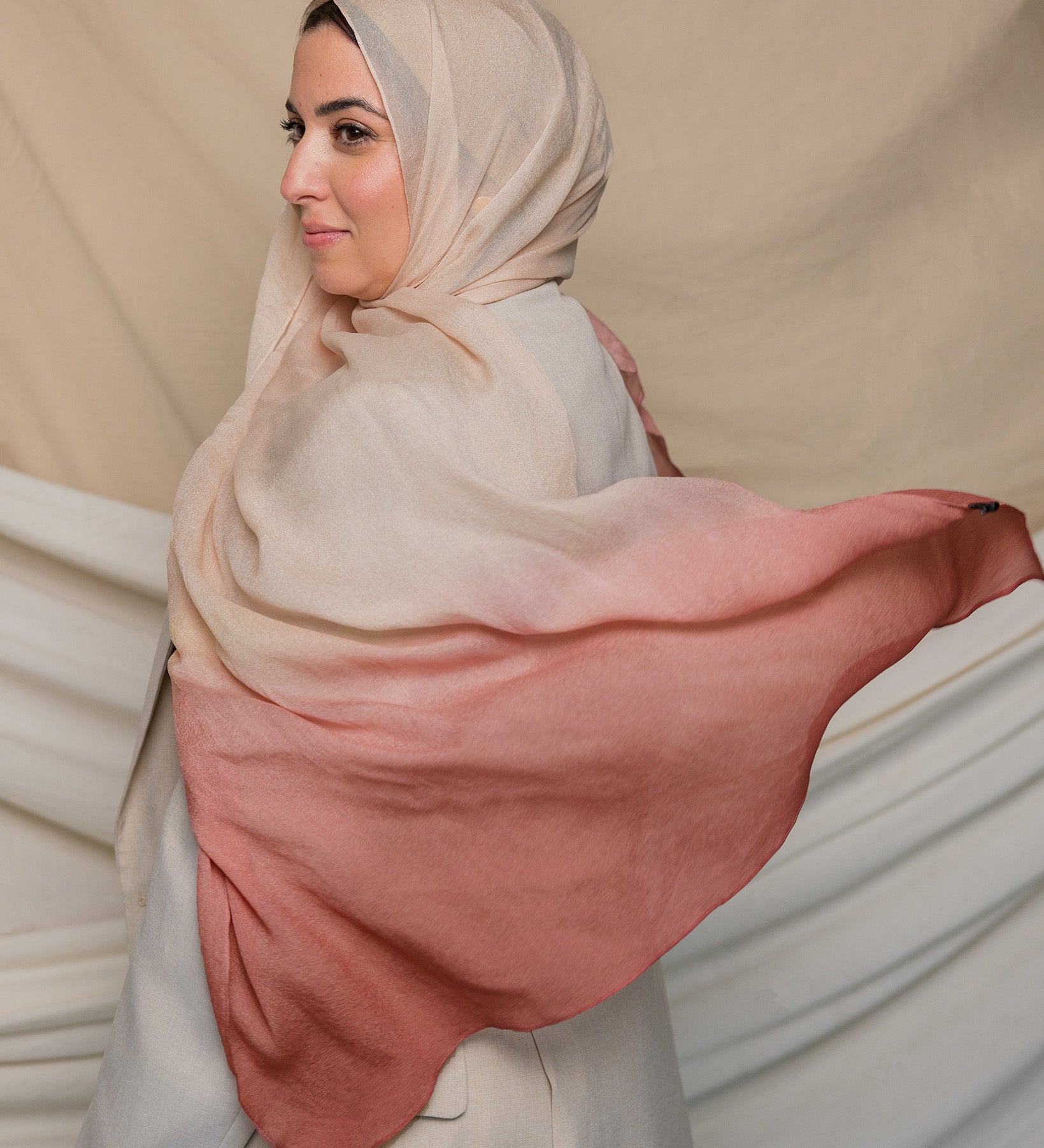 Blush Ombre Silk Chiffon