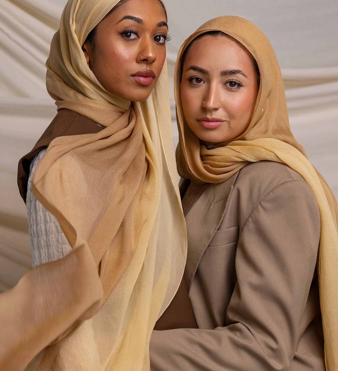 Golden Ombre Silk Chiffon