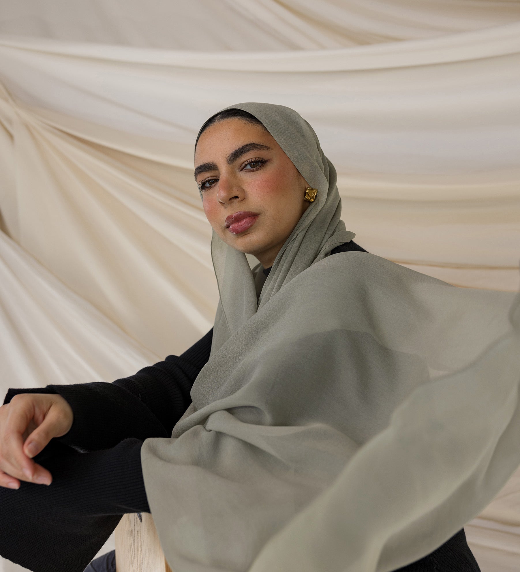 Cedar Mist Silk Chiffon