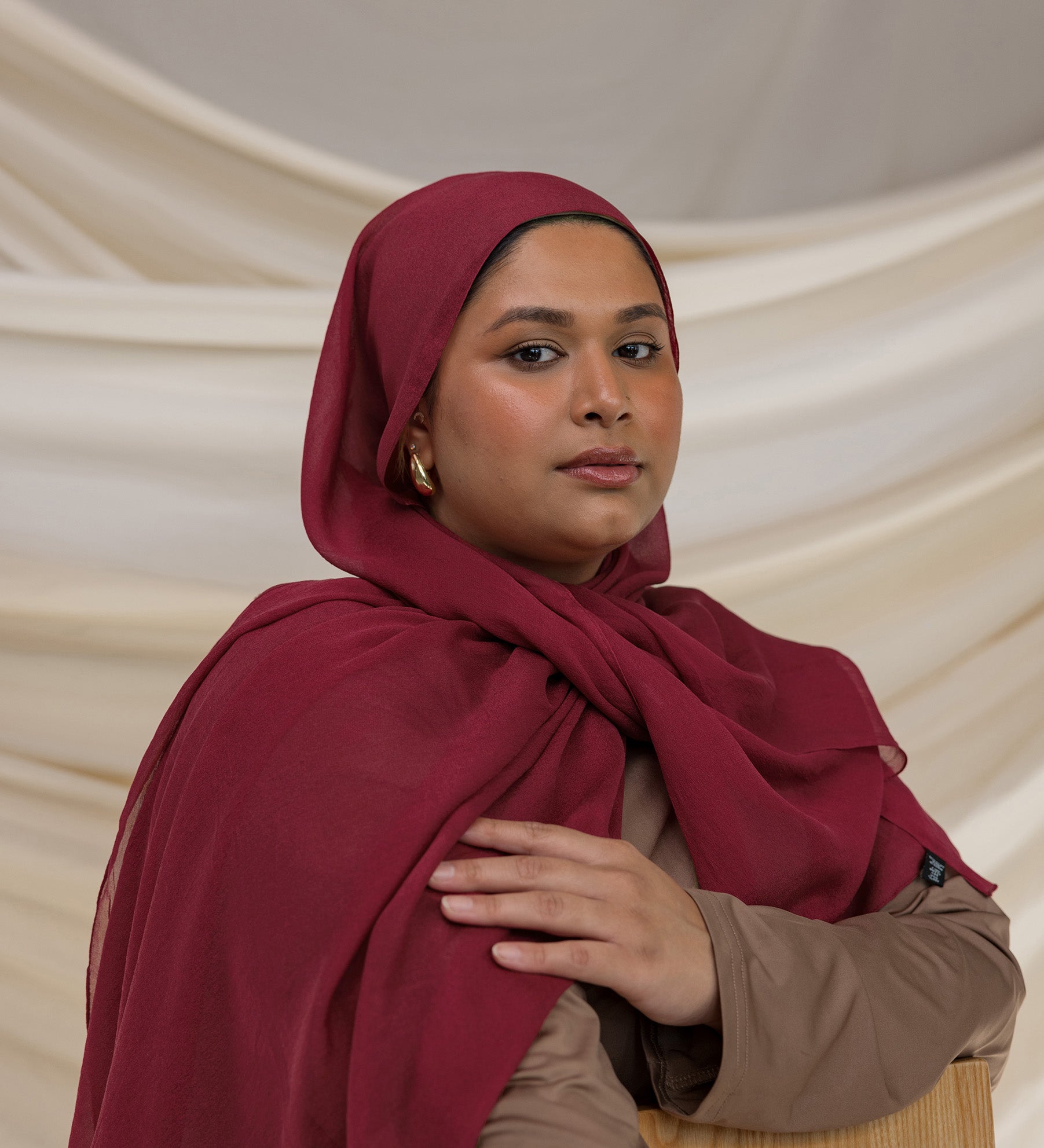 Tibetan Red Silk Chiffon