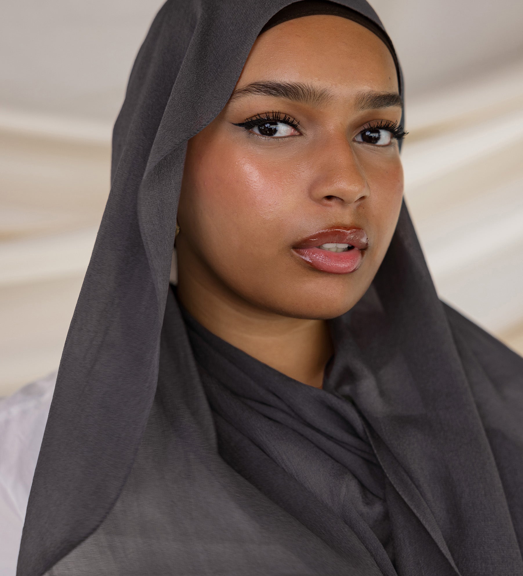 Storm Gray Silk Chiffon