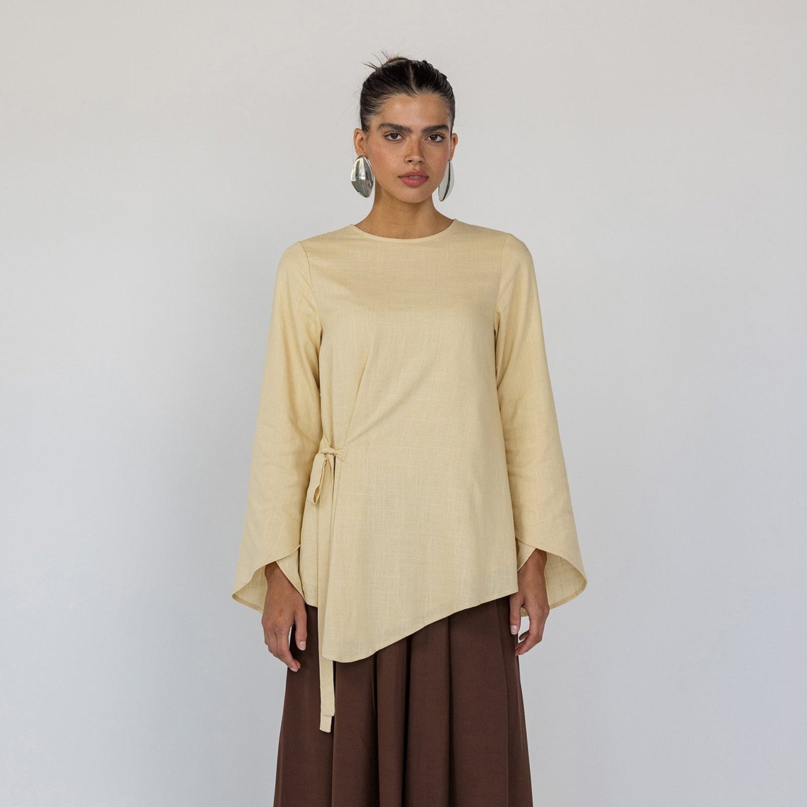 Tie Front Top Yellow